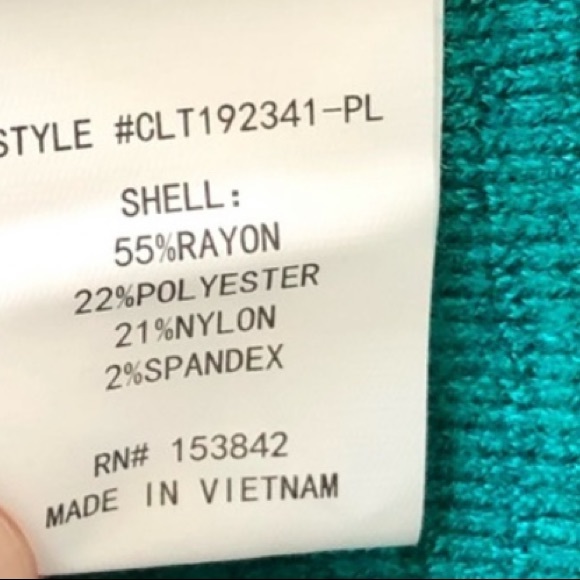 Mellowday Teal Cowl Neck Plus Size Sweater - Picture 5 of 5